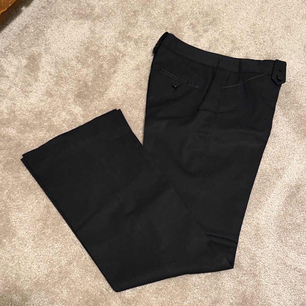Black High-Waist Pants with Leopard Print Waistband